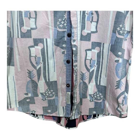 7Diamonds Men's Short Sleeve Button Front Printed Aztec Collared Shirt M - Picture 4 of 10